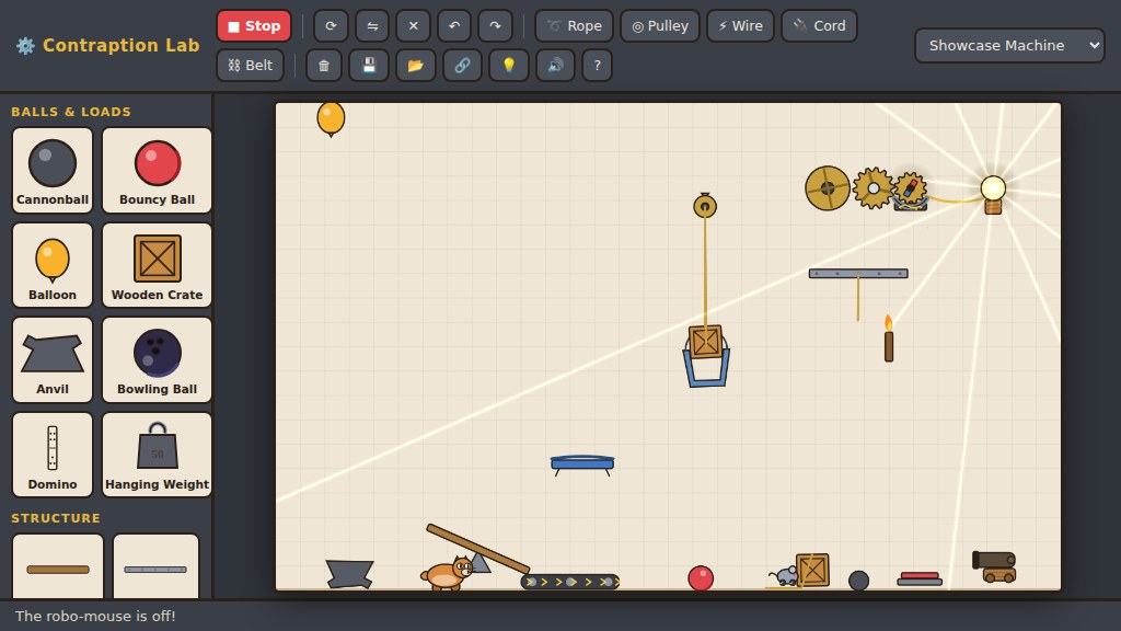 Hop Machine — Rube Goldberg machine builder
